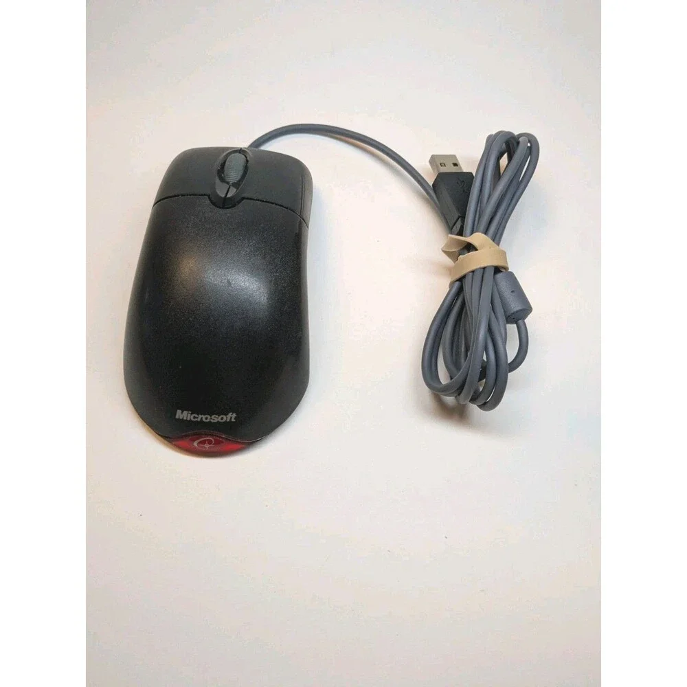 Microsoft Wheel Mouse Optical Wired USB X802382 Tested Black Genuine OEM MS
